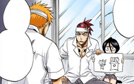 Rukia illustrates Renji's explanation of the Arrancar.