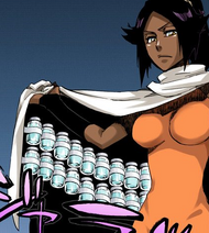  arrives and reveals several vials of energy in her coat.