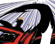 Ichigo attacks Ulquiorra with Getsuga Tenshō.