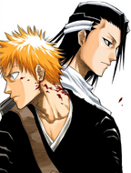 Byakuya uses Senka on Ichigo.