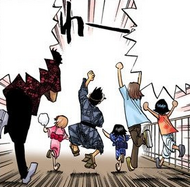 Ichigo's friends and family run off to watch the fireworks.