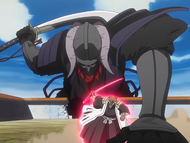 Komamura summoning his Bankai, Kokujō Tengen Myō'ō.