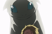 A Dark Dragon appears behind Balgo.