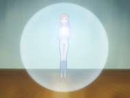 Orihime creates a perfect spherical barrier with the Reishūkaku.