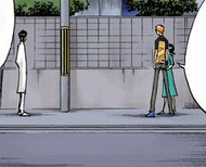 Uryū confronts Ichigo and Rukia.