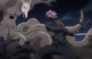 Hanza fighting against a Hollow