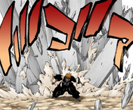 Zangetsu takes control of Ichigo's body once more.