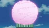 Gōkei creates a large sphere of swirling blades that destroy part of the tower.