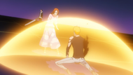 Orihime heals Ichigo.