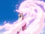 Byakuya uses his hands to double the speed of Senbonzakura Kageyoshi.