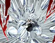 Tōshirō Hitsugaya performs Gunchō Tsurara.