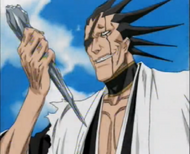 Kenpachi Zaraki finds a Sōkyoku Shard.