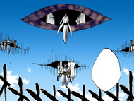 Mila Rose and the other Arrancar walk out of the Garganta.