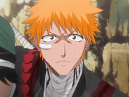 Ichigo realizes that Rukia is above him.