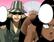 Kisuke appears behind Yoruichi.