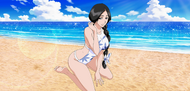 Unohana wearing a swimsuit.