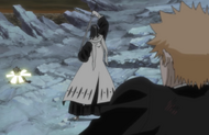 Byakuya draws his Zanpakutō in preparation for killing Rukia.