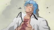 Grimmjow lies defeated.