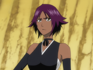 Yoruichi as the captain of the 2nd Division and Commander of the Onmitsukidō