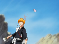 Ichigo is cut by Urahara's Hōzuri.