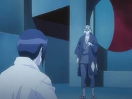 Urahara finds Uryū in the Study Chamber.