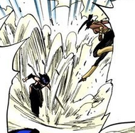 Suì-Fēng attacks Yoruichi with her Shunkō.