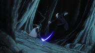 Muramasa slashes the Adjuchas.