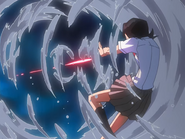 Rukia uses Shakkahō to escape the water.