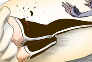 Orihime heals Loly's leg.