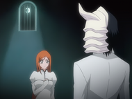 Ulquiorra reminds Orihime that she belongs to Aizen and the Arrancar now.