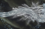 Hitsugaya freezes the streams of ooze with his Shikai.