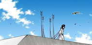 Rukia is brought to the execution platform.