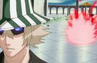 Urahara launching a sneak attack on Reigai-Kisuke Urahara