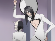 Nnoitra taunts Ulquiorra Cifer about Orihime Inoue.
