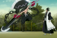 Ikkaku attacks with his Bankai.