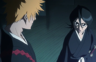 Rukia scolds Ichigo.