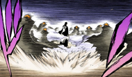 Ichigo moves so fast around Byakuya that he generates several afterimages of himself.