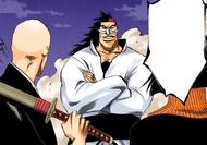 Edrad confronts Ikkaku Madarame and Yumichika Ayasegawa.