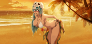 Nelliel wearing a swimsuit.