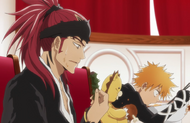 Renji and Ichigo eat large amounts of food.