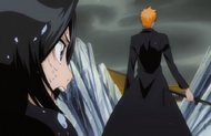 Rukia asks Ichigo why he is here.