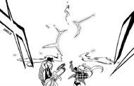 Bruno disarms a stunned Ninny.