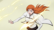 Orihime protects Yachiru.