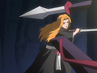 Rangiku slashes through a spear of Gesell.