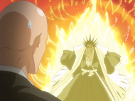 Kenpachi is infuriated by Ichigo leaving without fighting him.
