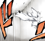 Ichigo is sent crashing through the wall by Dordoni's kick.