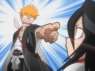 Ichigo declares that he will rescue Rukia regardless of what she wants.