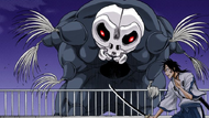 Hisagi is confronted by another large Hollow.