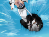 Grimmjow Jaegerjaquez leaves the others in search of Ichigo Kurosaki.