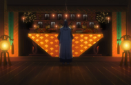 Byakuya stands in front of a shrine to Hisana Kuchiki.